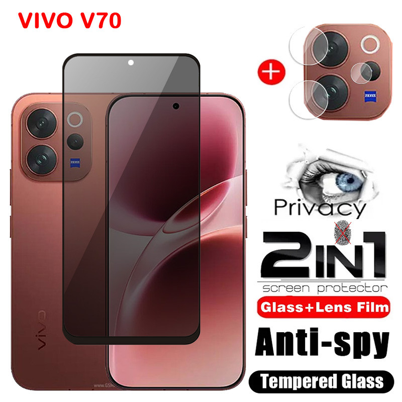 สําหรับ VIVO V70 Elite V70FE 4G 5G 2026 ความเป็นส่วนตัวกระจกนิรภัยป้องกันหน้าจอคลุมทั้งหมดฟิล์มป้องกันโทรศัพท์สําหรับ VIVOV70 V 70 V70Elite V70FE เลนส์กล้อง