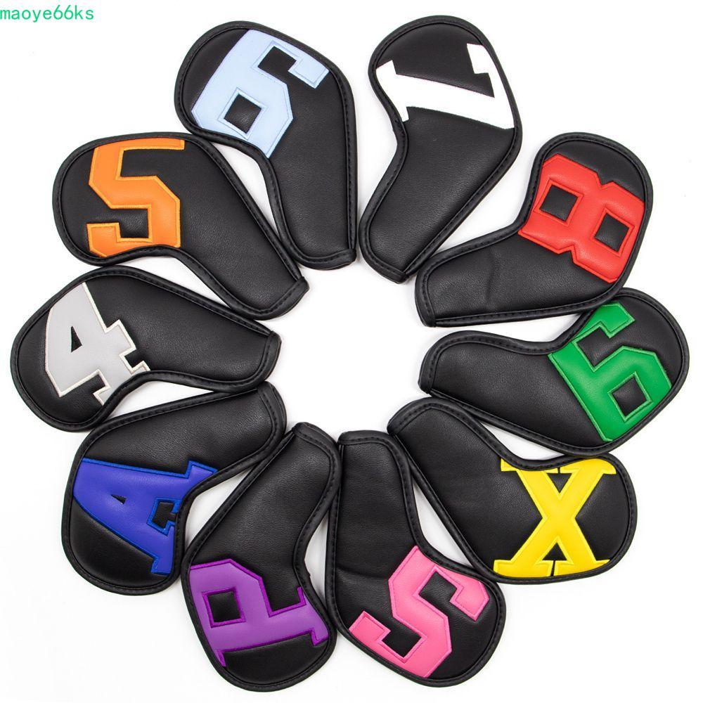 MAOYE Golf Iron Covers Golf Fan Supplies Accessories Gradients 6 Clors 4-9 ASPX ผ้าคลุมกันฝุ่น Golf 