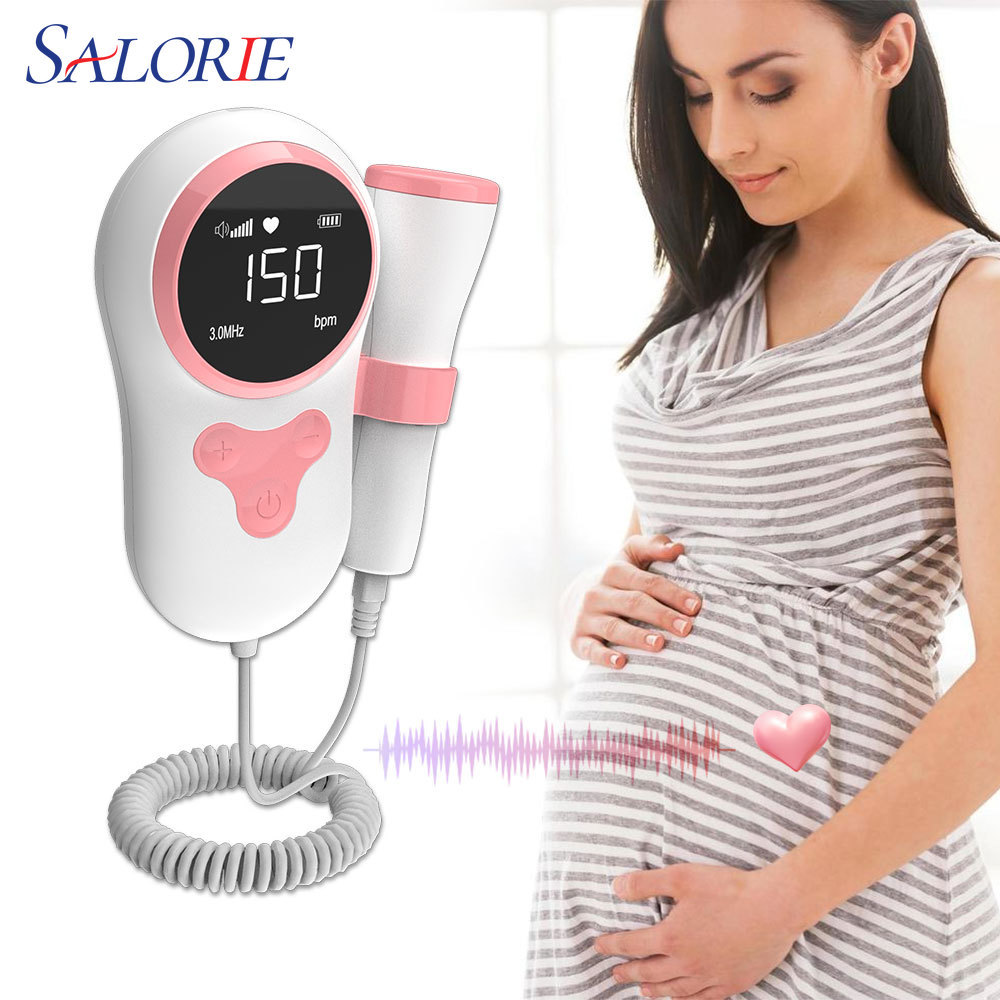 Salorie Doppler ทารกในครรภ์ Monitor Baby Heartbeat Monitor การตั้งครรภ์ดิจิตอลทารกในครรภ์ Doppler หู