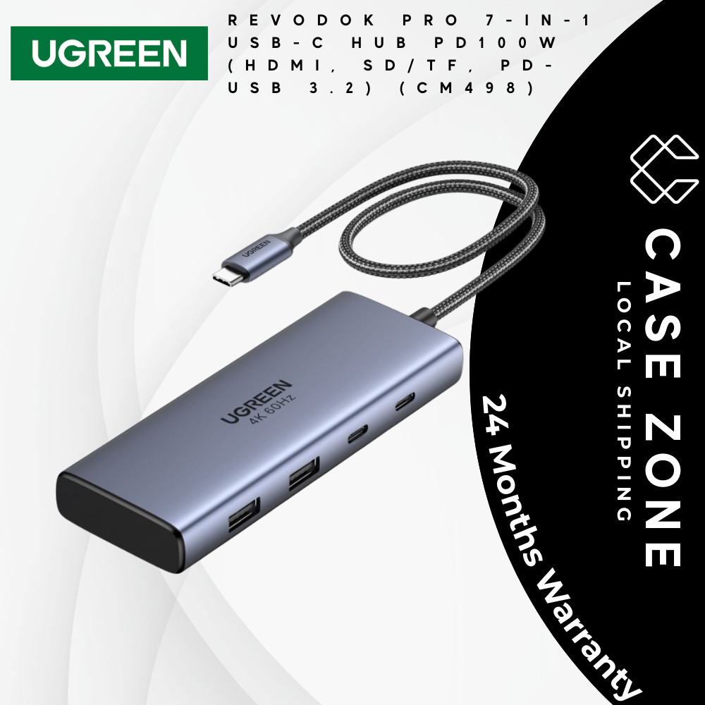 UGREEN Revodk Pro 7-in-1 USB-C Hub PD 100W 10Gbps HDMI 4K@30Hz SD TF USB 3.2 CM498