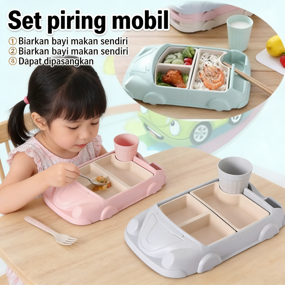 เด็กรูปรถ 3D Feeding Kids Eating PP Plate