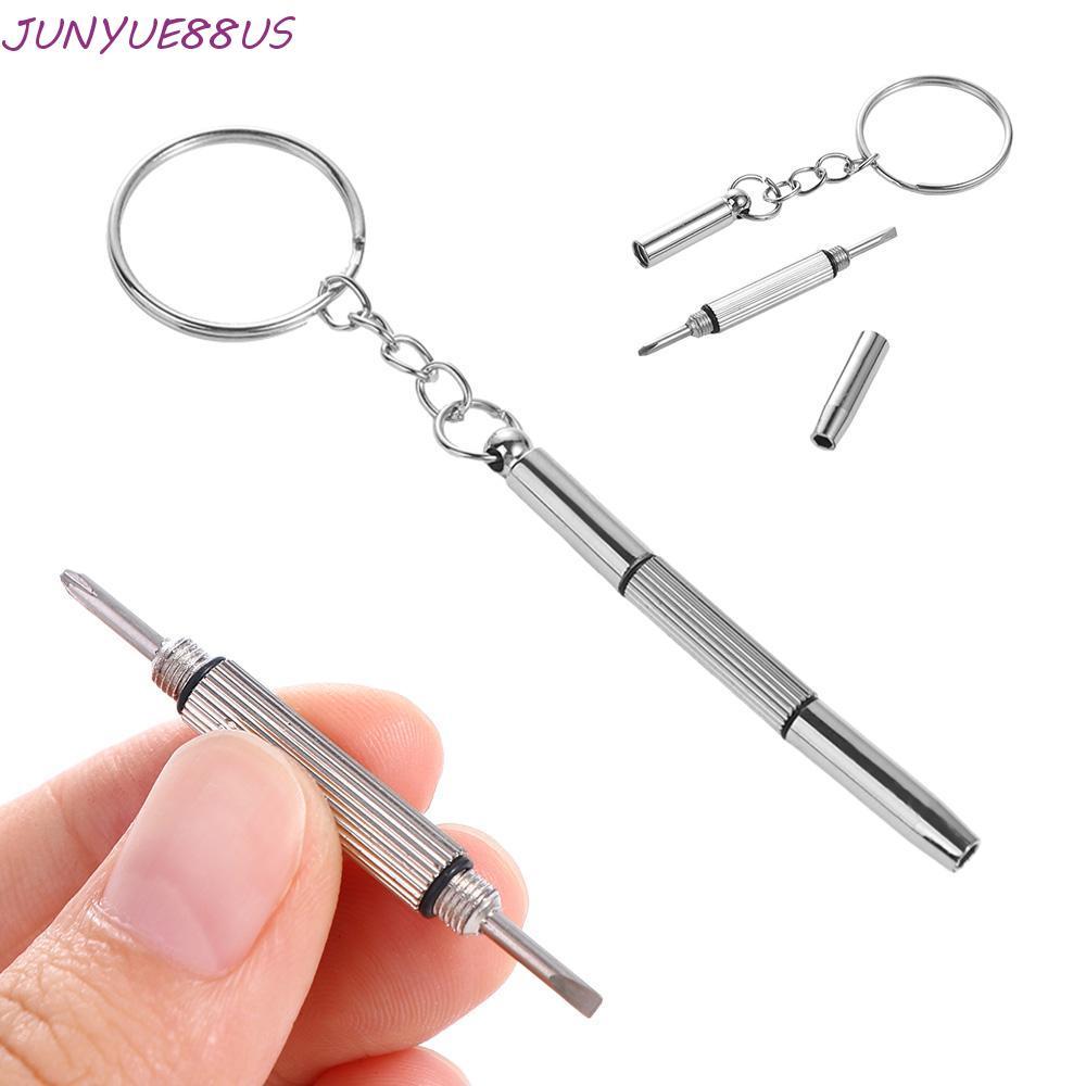 JUNYUE88US ไขควงแว่นตา House Keeping พวงกุญแจแหวนแว่นตากันแดดนาฬิกาไขควงข้ามตรง