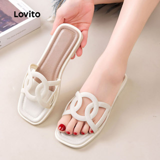 Lovito  รองเท้าแตะผู้หญิงแบบลําลอง พื้นแบน เรียบง่าย LFA1060…