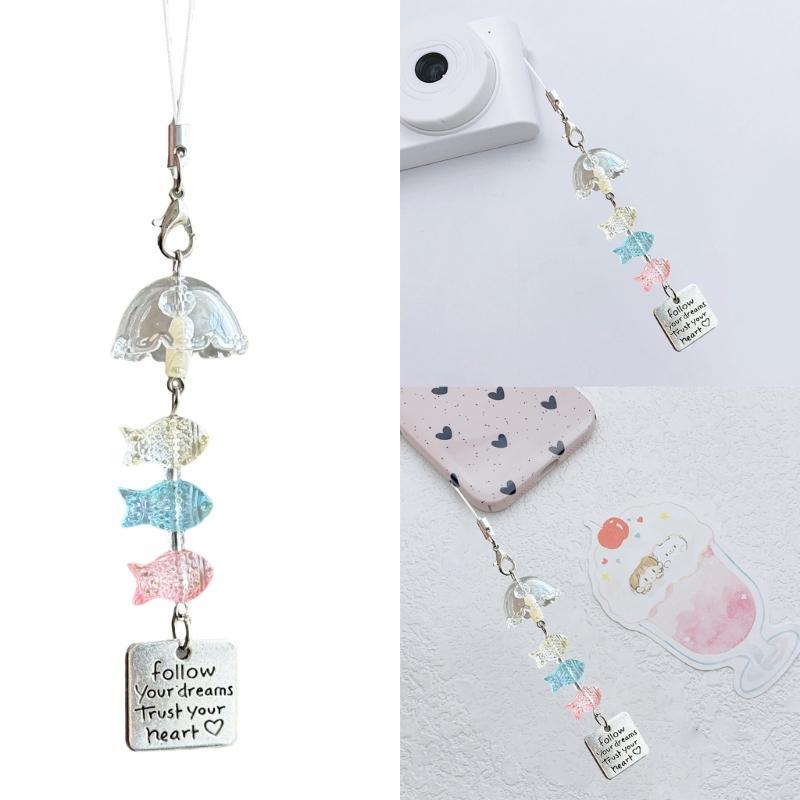 Crazy Multifunctional Fish Wind Chime Phone Lanyard Phone Pendant for Daily Use