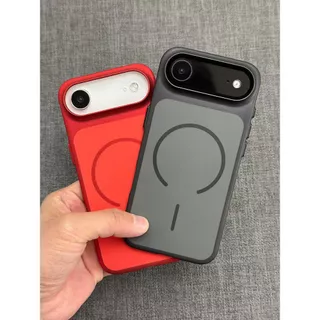 ใหม่ Ultra Silm Matte Electroplated UV Exciver แม่เหล็กสําหรับ iPhone 17 Air 11 12 13 16 15 14 17 PRO MAX พรีเมี่ยมรู้สึกสีแดงสีบล็อก Hard Case