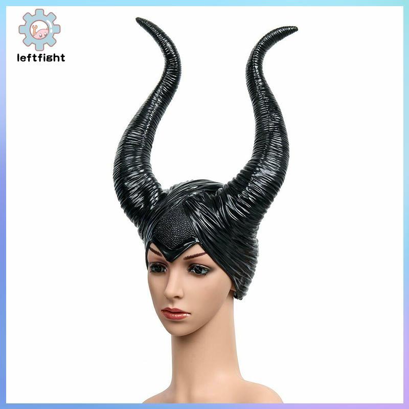 LEFT หมวกฮาโลวีน Horns คอสเพลย์ Maleficent Evil Queen Headpiece Headwear เครื่องแต่งกาย GHT
