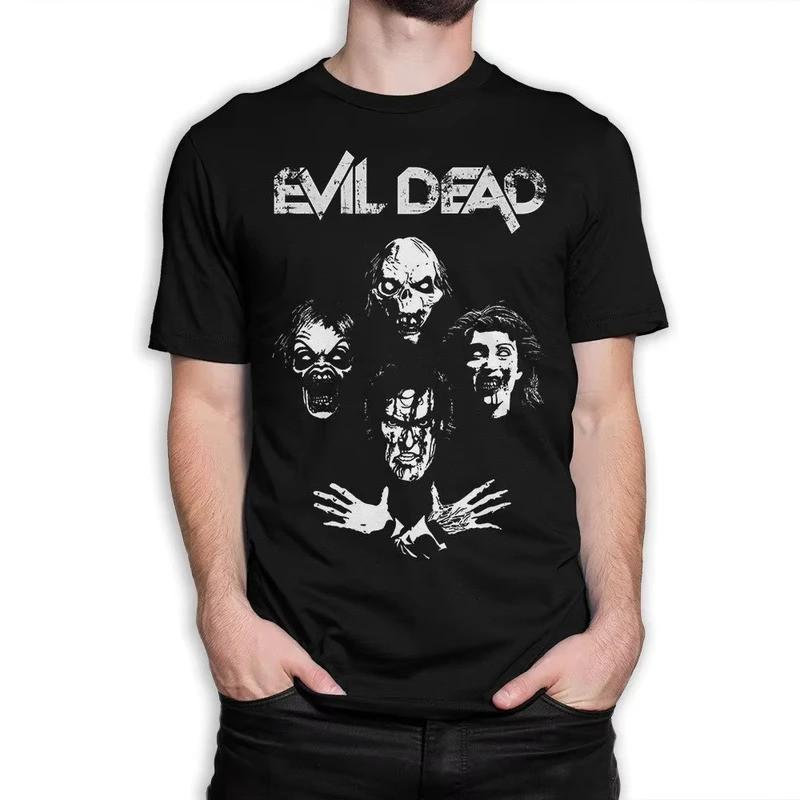 เสื้อยืดลาย Evil Dead และ Ash สำหรับผู้ชายและผู้หญิง ขนาดต่างๆ
