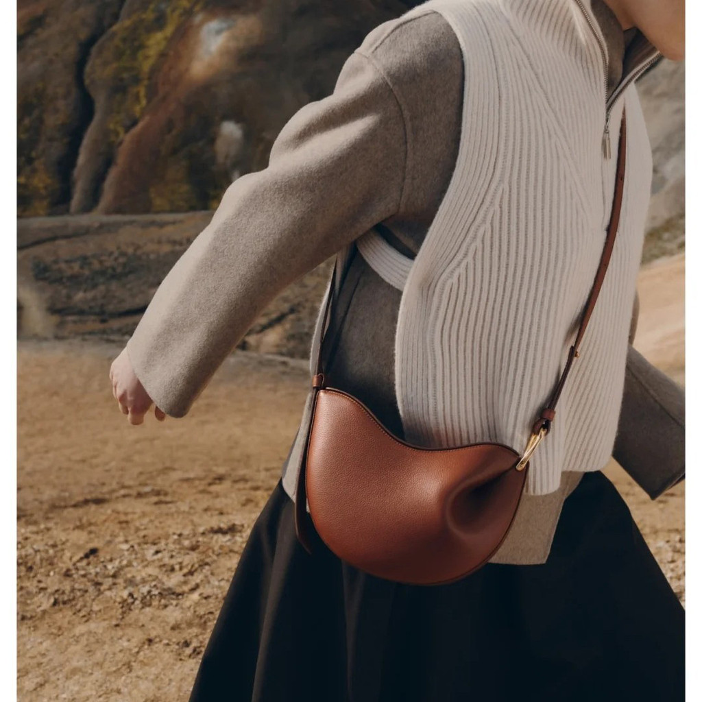 [] Polene Pea Female Bag Polene Cowhide Crossbody Armpit Order Shoulder Crescent Bag 3.1