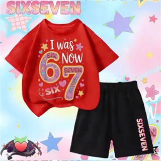 kidsเสื้อยืดเด็ก SIX-SEVENเสื้อยืดเด็ก คอตตอน ชุดสูทเด็กผู้ช…