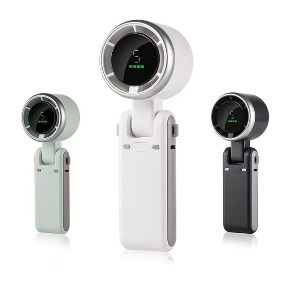 พัดลมมือถือพับได้รุ่น N607|การชาร์จผ่าน USB|พัดลมคล้องคอ