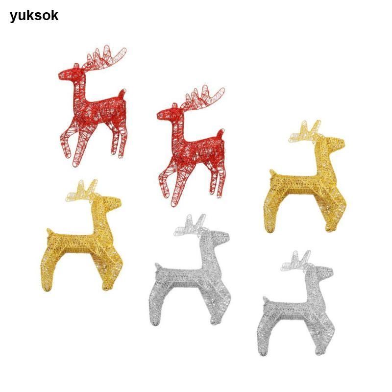 [yuksok] Lighted Christmas Reindeer Iron Xmas Reindeer สําหรับ Garden Party Home Outdoor