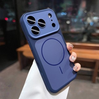 ซิลิโคนMatte magnetic TransformสําหรับiPhone 17 16 15 14 Pro Max Plusตัวป้องกันเลนส์ฝาครอบกันกระแทก