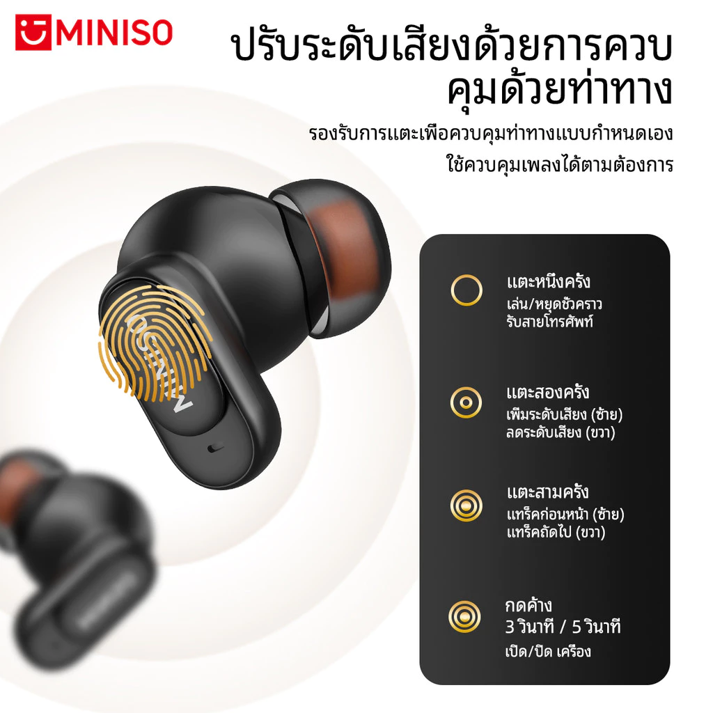 MINISO MS105 หูฟังแปลภาษา AI บลูทูธไร้สาย 135 ภาษา thumbnail 6