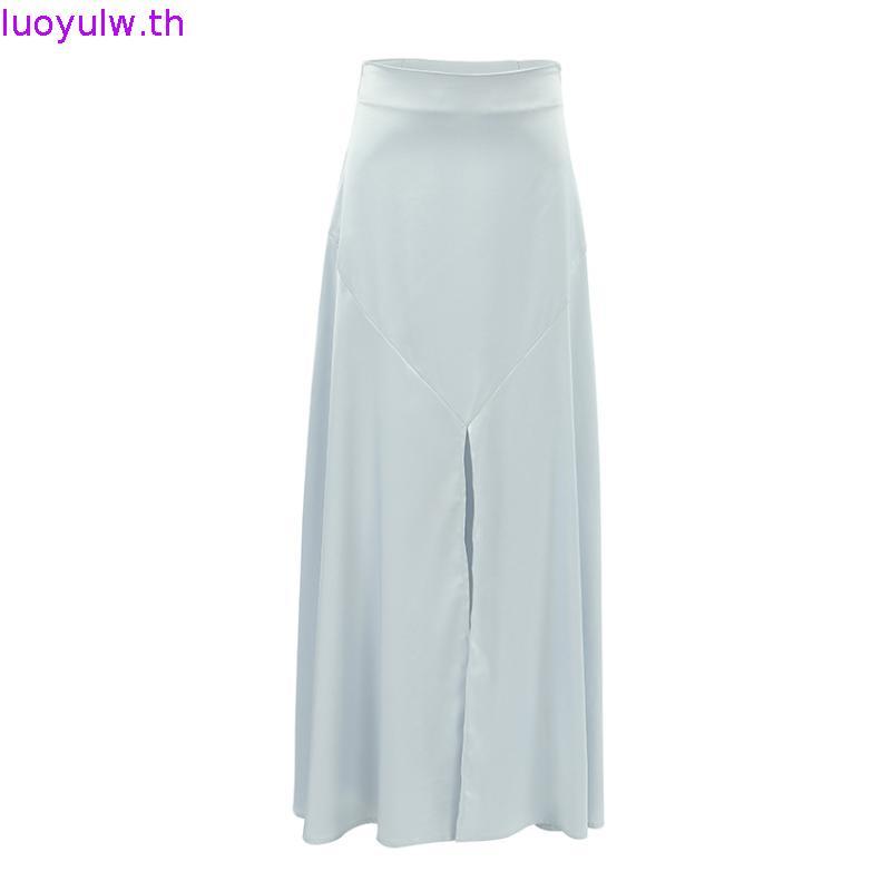 Vonda ผู้หญิงวินเทจลําลองเอวสูงสีทึบพรหมกระโปรงหางปลา