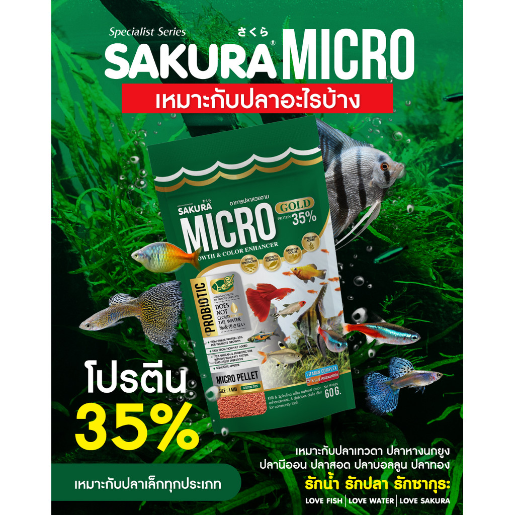 Sakura Micro طعام أسماك الجوبي 60 غ — صورة 2