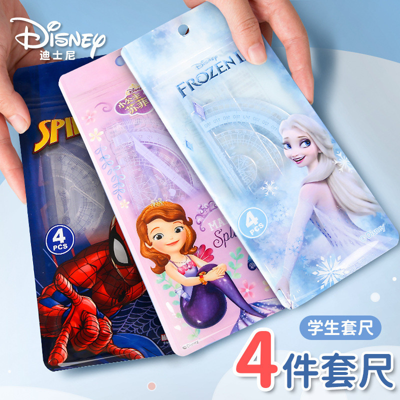 Spot Goods#Disney ruler set Cartoon student learning stationery children's drawing ruler and triangl