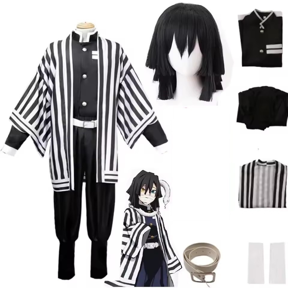 💦 ชุดคอสเพลย์ ชุดกิโมโน ลายการ์ตูนอนิเมะ Anime Iguro Obanai Cosplay Costume Wig คอสเพลย์เครื่องแต่งก