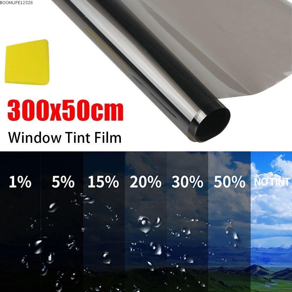 BOOMLIFE123Z6 1 ม้วน 50x3m Window Tint ฟิล์ม, ความร้อน UV Block Sun Shade ฟอยล์รถ, ทนทานสีดํา UV Pro