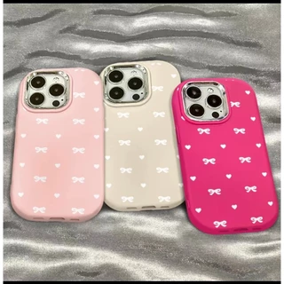 🔥สินค้าพร้อมส่ง! 🎀💖 เคสโบว์หัวใจ สีพาสเทลสไตล์Ins เคส iPhone 17/17 Pro/17 Pro Max 16 15 14 13 12 11 เคสคุณภาพสูง