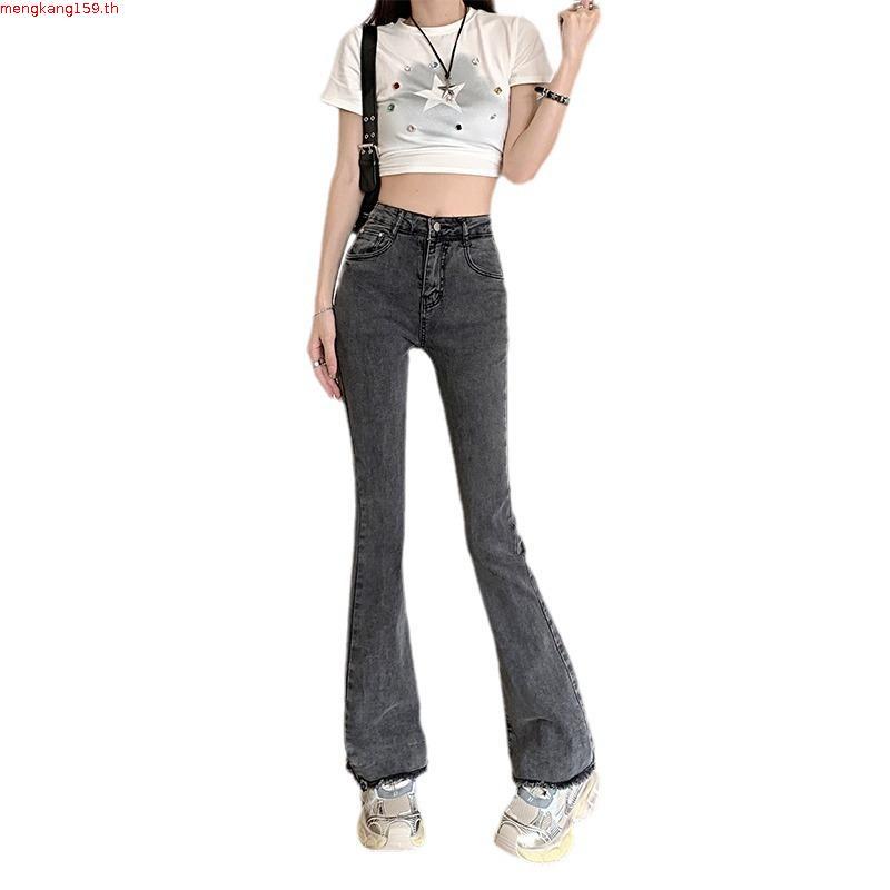 Suda studio - รหัส S8 กางเกงยีนส์ขาม้าใหญ่ ผ้ายืด (เอวต่ำ) ผ้านุ่มหนึบ กระชับ