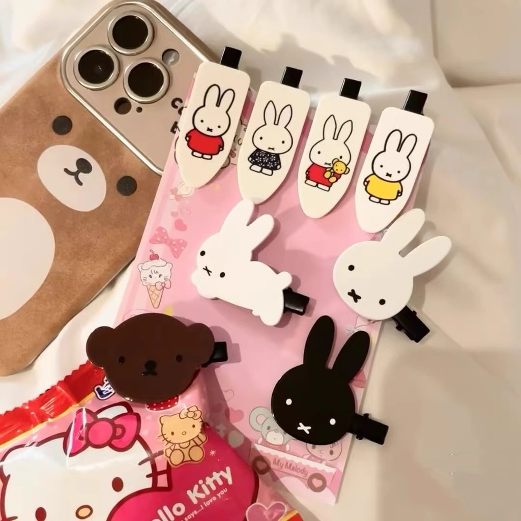 แพ็คคู่ กิ๊บติดผมตุ๊กตา Miffy และ Boris พร้อมใช้งานสำหรับตกแต่งเส้นผมอย่างน่ารัก