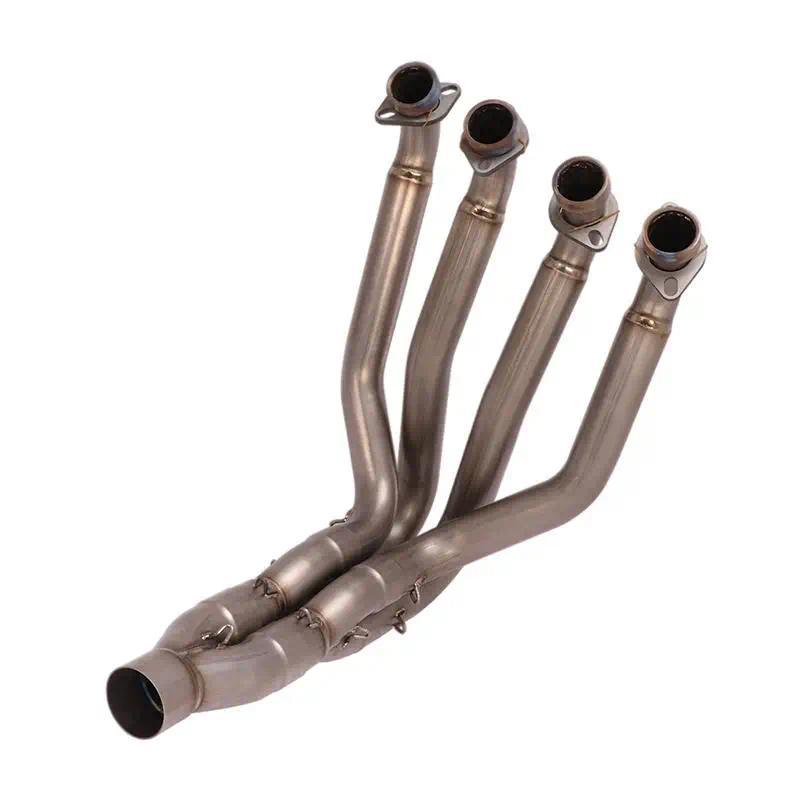 55 มม. สำหรับ Kawasaki ZX10R 2011-2015 รถจักรยานยนต์ระบบไอเสียส่วนหัวลิงค์ท่อสลิปออนเชื่อมต่อโลหะผสม