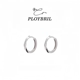 PLOYBRIL [ราคาต่อคู่]ต่างหูเงินZirconTpiral ต่างหูเงินแท้925 ตุ้มหูเพชร Moissanite ตุ้มหูเงินแท้ E056