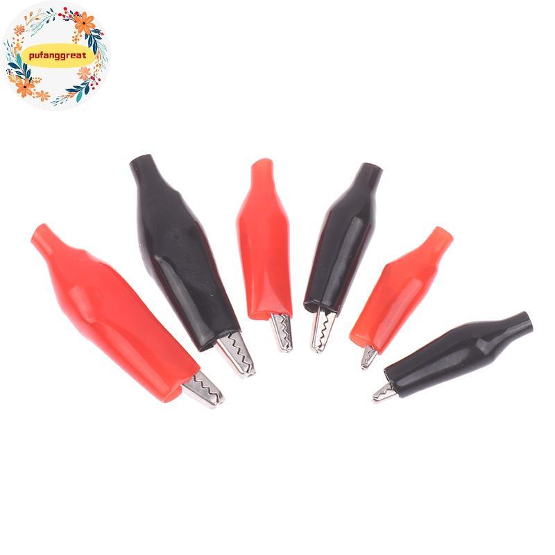 Pufanggreat 12 ชิ้น 25/35/45 มิลลิเมตรโลหะจระเข้คลิปจระเข้ไฟฟ้า Clamp การทดสอบ Probe เมตรสีแดงป้องกันฉนวนกันความร้อน TH