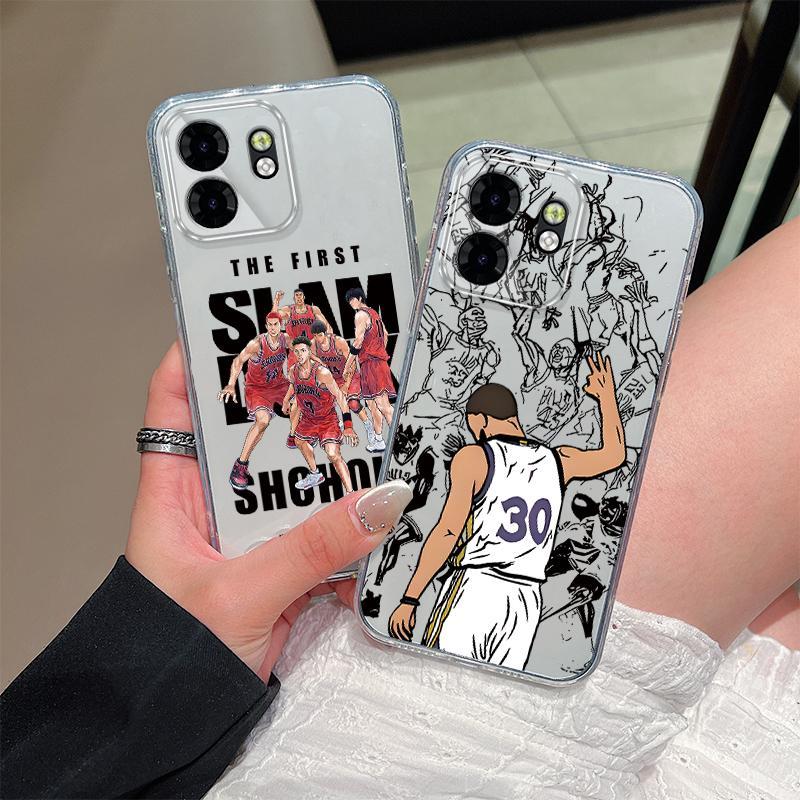 ใช้งานร่วมกับ INFINIX Smart 9,X6531 X6532,Hot 50i เคสโทรศัพท์บาสเกตบอล Series TPU นุ่มโปร่งใสฝาครอบโ