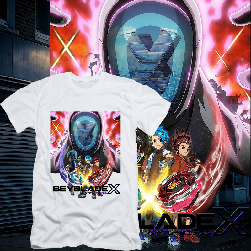 เสื้อยืด Beyblade X เสื้อยืด Unisex สำหรับผู้ใหญ่ Beyblade X ภาค 3 S-5XL