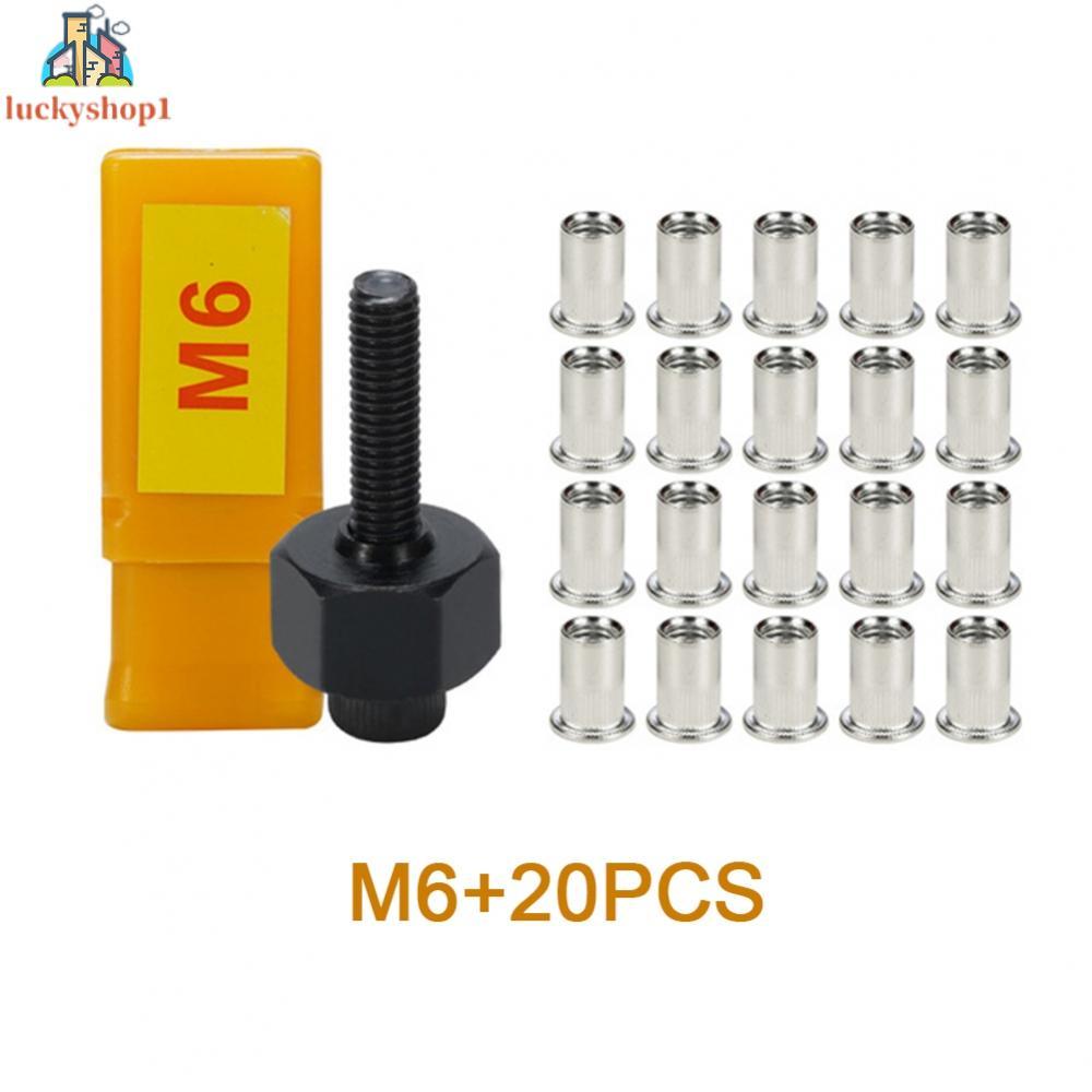 ประหยัดเงิน 21PCS สําหรับ Hand Rivet Nut Head ชุดเปลี่ยน Nut Rivet Mandrel