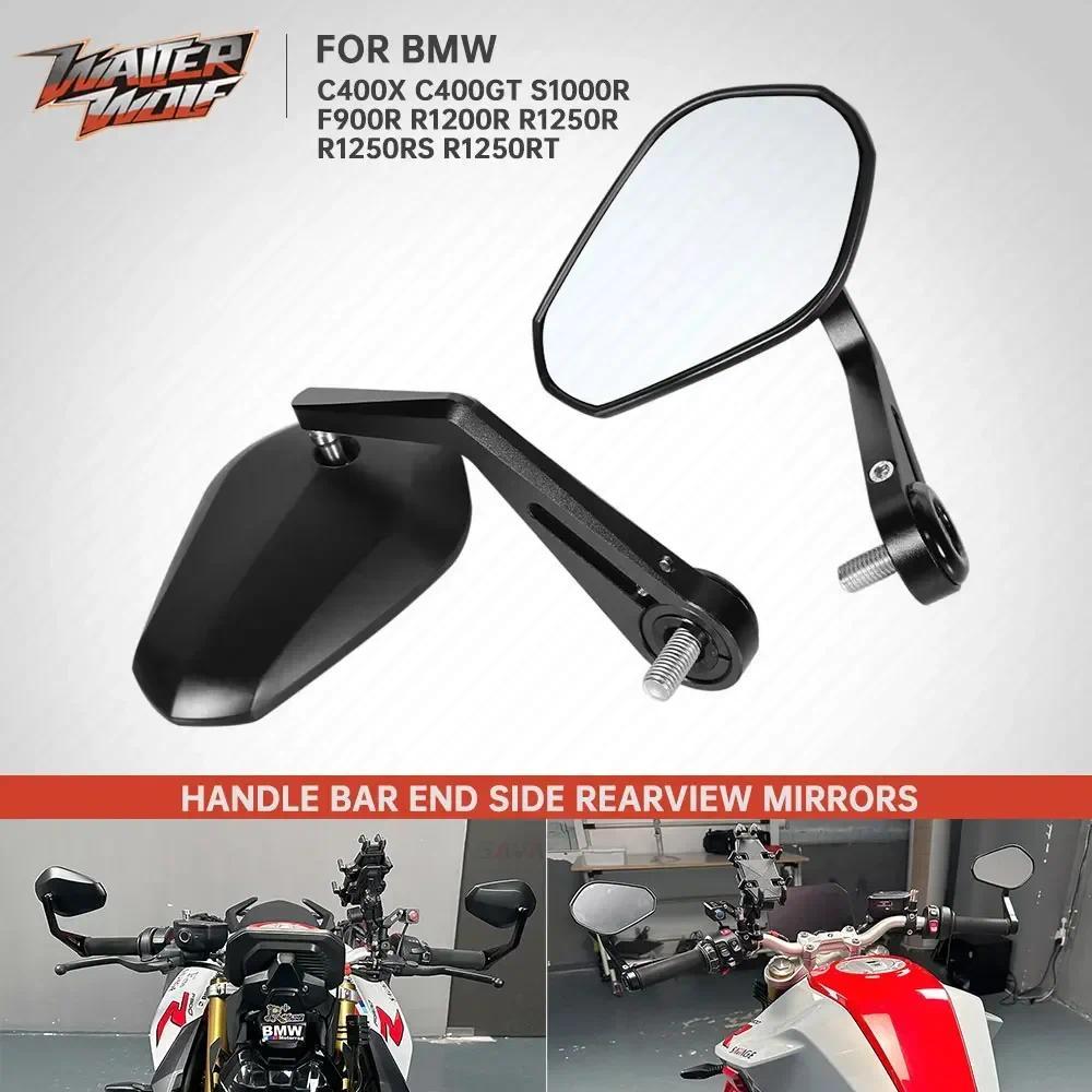 รถจักรยานยนต์ E9 กระจกมองหลังปลายบาร์สำหรับ BMW C400X C400GT R1200 R1250 R/RS/RT F900R S1000R ปลายแฮ