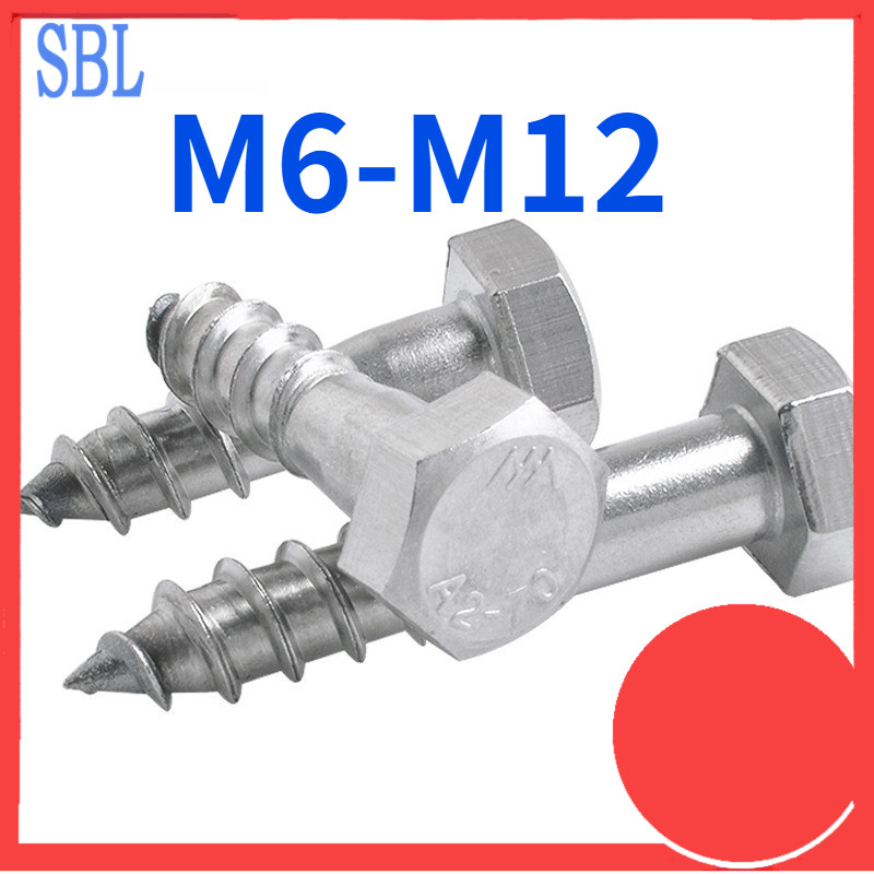 304 สแตนเลสด้านนอกหกเหลี่ยมสกรูแตะตัวเองด้านนอกสกรูไม้หกเหลี่ยมสกรูเกลียวปล่อยสกรูครึ่งฟัน M6/M8/M10