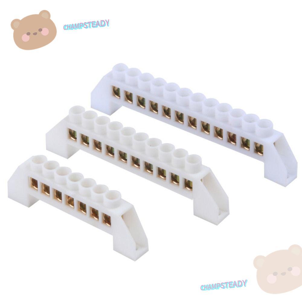 CHAMPSTEADY Grounding Terminal Block, ทองเหลืองหลายสเปค Zero Row, ตัวเชื่อมต่อไฟฟ้าพร้อมสกรูรูทองเหล