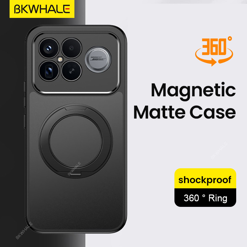 BKWHALE 360 ผู้ถือแหวนแม่เหล็กสําหรับ Xiaomi Poco F8 Ultra F7 F6 M8 X6 X7 X8 Pro Max Xiaomi 17T 15T 14T 13T 17 Pro Max 15 14 Ultra 15s Pro Promatte Soft เคสโทรศัพท์