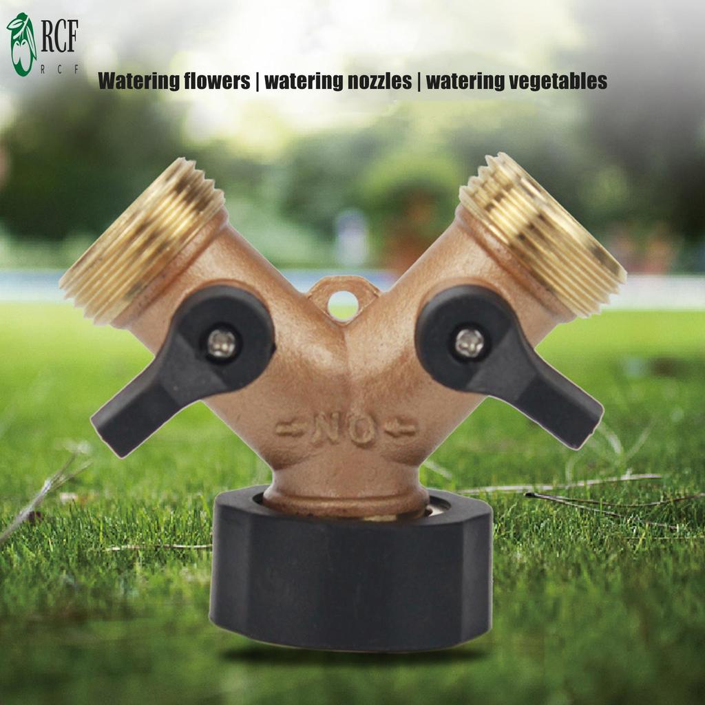 2 Way Double Tap Connector Heavy Duty ทองเหลืองท่อ Dual Faucet Connector สําหรับน้ํา Spirgot Faucet 