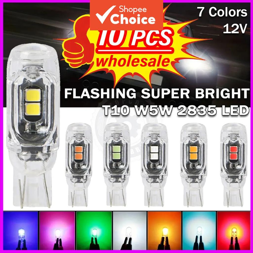 หลอดไฟกระพริบ LED 10 ชิ้น สําหรับรถจักรยานยนต์ หลอดไฟกระพริบเร็ว T10 หลอดไฟกระพริบ LED T10