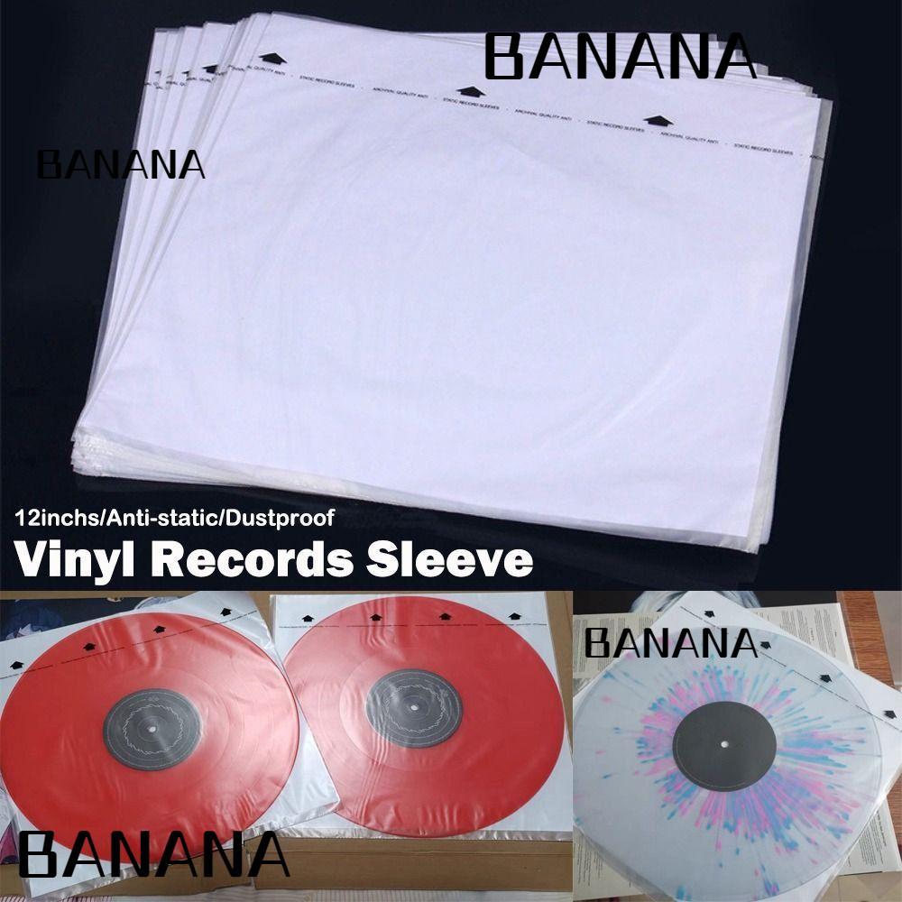 BANANA1 Vinyl Records Sleeve, ฝาครอบบันทึกไวนิล LP สีขาวที่ถูกผนึกได้, การป้องกันบันทึก 12 นิ้วที่มีประโยชน์