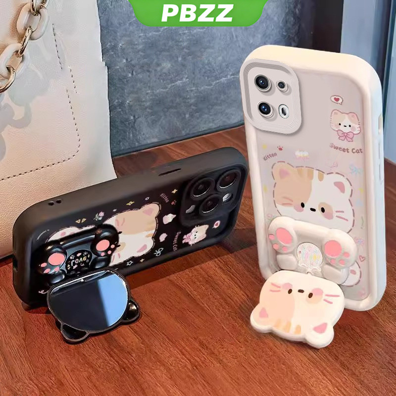PBZZ FOR เคส เคสสําหรับOppo reno 13 pro 5g reno 13F 5Gเคสโทรศัพท์Softcaseซิลิโคนกันกระแทกออกแบบใหม่ความงามการ์ตูนแมวพร้อมที่วางสําหรับกระจกJTMMZJ01