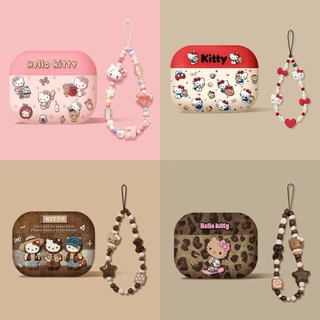 เคสหูฟังคิตตี้น่ารักสําหรับ แอร์พอด 1 2 3 4 มือโปร 2 แอร์พอด มือโปร3 ชุดหูฟังบลูทูธไร้สายฝาครอบป้องกันพร้อมจี้