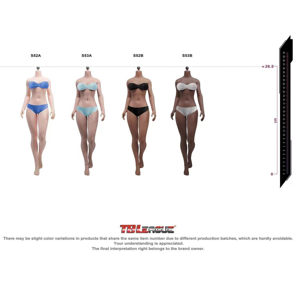 TBLeague 1/6 ทหารหญิง, ร่างกายยุโรปและอเมริกา, เหล็กไม่มีรอยต่อหญิง Body S52 s53