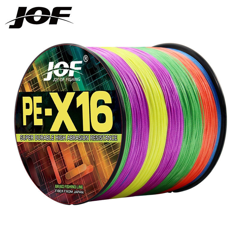 JOF 300M 16 Strands สายตกปลาถัก Zero Stretch 100% PE ญี่ปุ่นสายน้ําเค็ม PE สายตกปลา