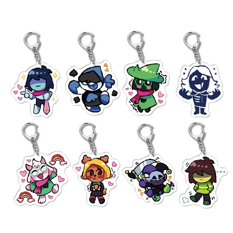 Deltarune พวงกุญแจเกม อะคริลิครุ่น Kris Risei Susie Noelle Lancer Jevil Rouxls กระเป๋าเป้สะพายหลังขอ
