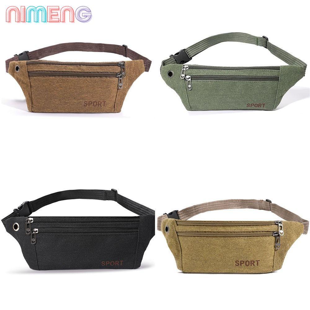 กระเป๋าวิ่ง NIMENG, Coins Phone Fanny Pack, กระเป๋าสตางค์ผ้าใบหลายกระเป๋า