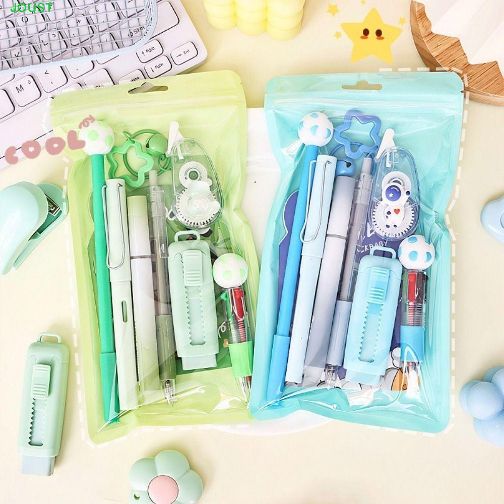 ชุดเครื่องเขียนโรงเรียน การ์ตูน 6 สี ปากกา ของขวัญนักเรียน ความจุใหญ่ พร้อมสมุดโน้ต