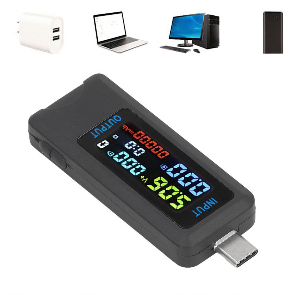 TYPE C Power Meter จอแสดงผล IPS LCD แรงดันไฟฟ้า กระแส 0-5A 0-8A 5-36V สำหรับ Bank