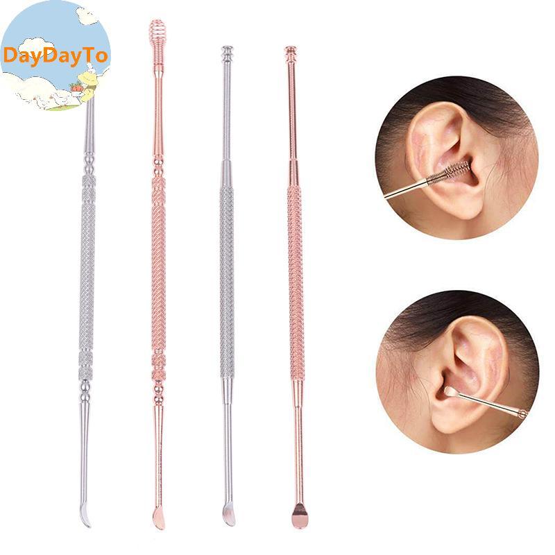 DayDayTo Double Head Ear Wax Removal Cleaner Double End Earwax Remover 360° ทําความสะอาดเครื่องมือดู