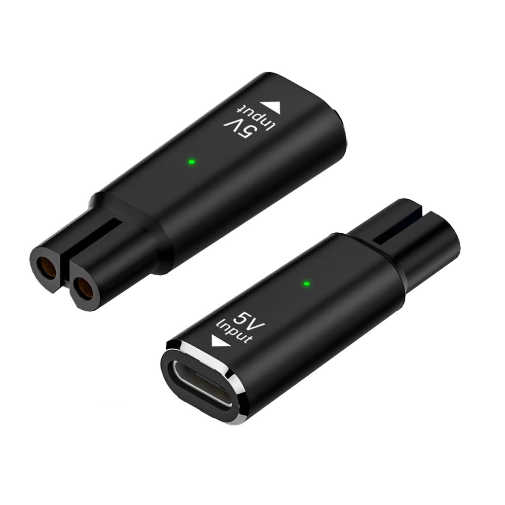 2 PCS 5V USB C เครื่องโกนหนวดอะแดปเตอร์ชาร์จเข้ากันได้กับ Philips Norelco OneBlade QP2724 QP2834 QP4