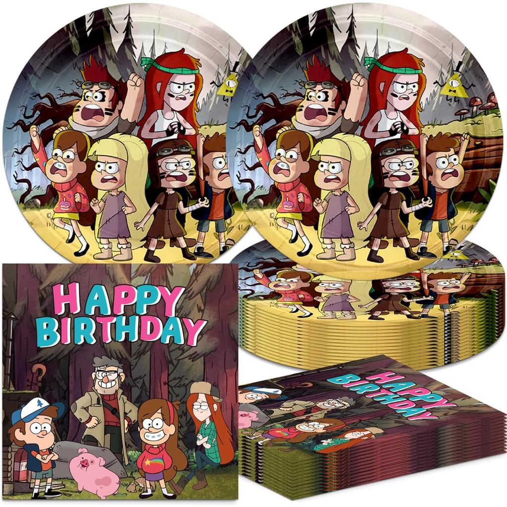 40 ชิ้น Falls of Gravity Party Supplies รวม 20 แผ่น, 20 ผ้าเช็ดปากสําหรับตกแต่งงานเลี้ยงวันเกิด Fall