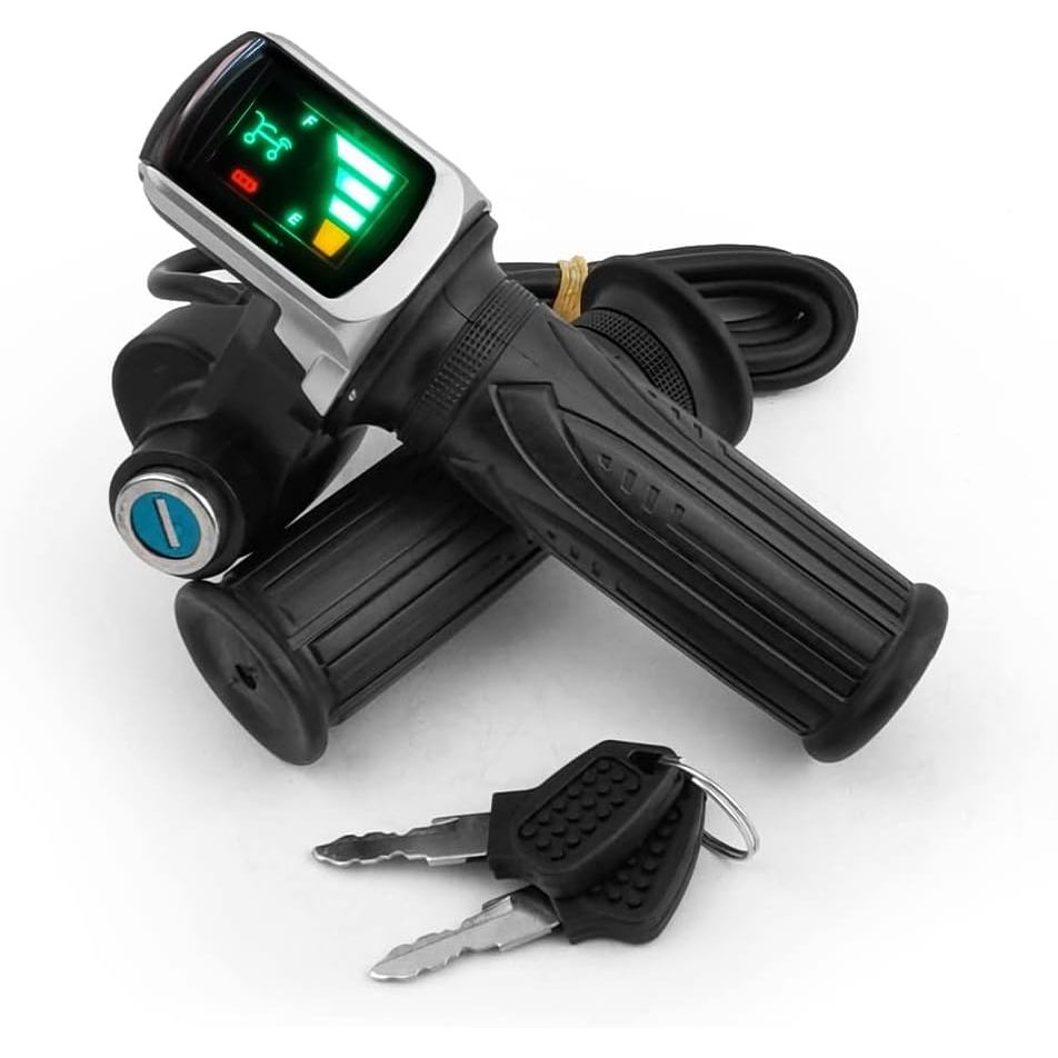 L-faster Accelerator Grip สำหรับจักรยาน พร้อมตัวบ่งชี้สวิตช์กุญแจ